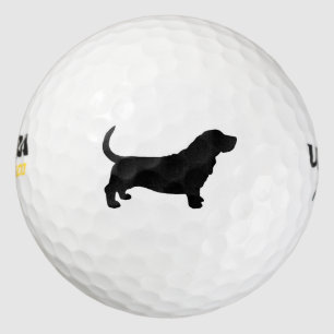 Basset Hound Silhouette Golfball
