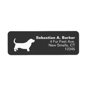Basset Hound Silhouette Rücksendeadressen-Aufklebe