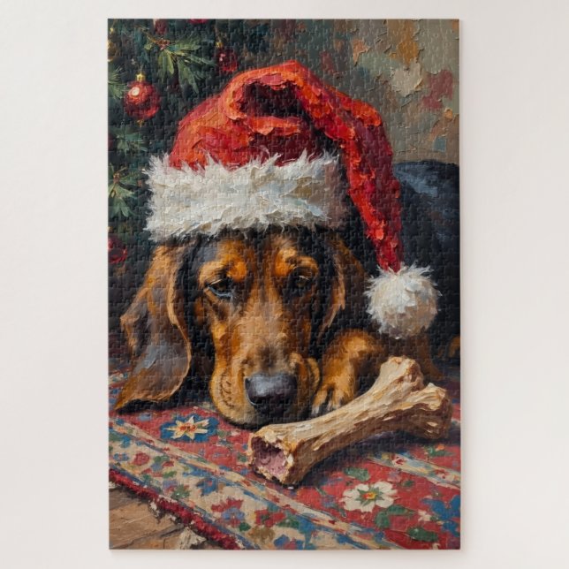 Basset Hound Sleeping After Christmas Feast Hat (Vertikal)