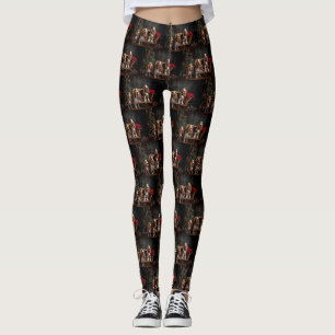 Basset Hound Snowy Sleigh Weihnachtsdekor Leggings