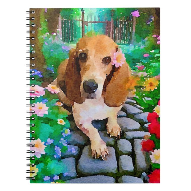 Basset-Hound-Spiral-Notebook Notizblock (Vorderseite)