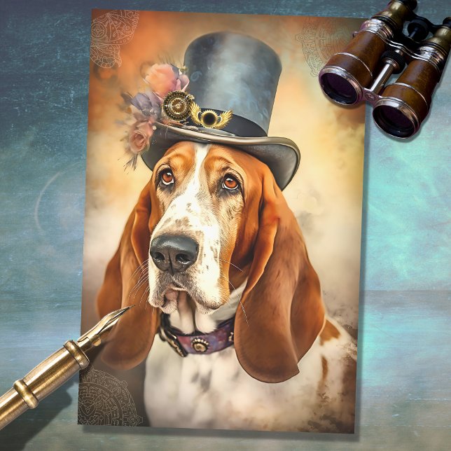 Basset Hound Steampunk 2 Dekoupage Paper Seidenpapier (Von Creator hochgeladen)