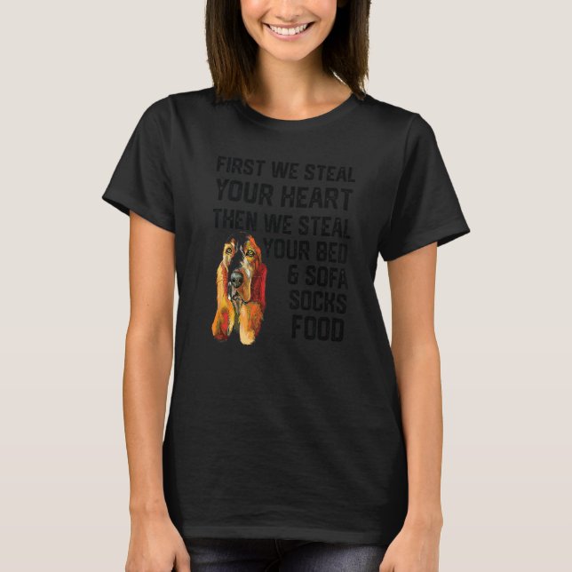 Basset Hound stehlen Ihr Herz stehlen Bett und S T-Shirt (Vorderseite)