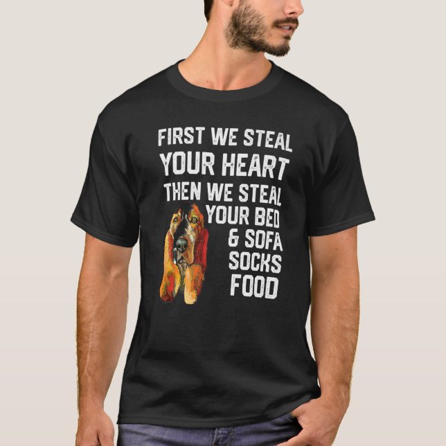 Basset Hound stehlen Ihr Herz stehlen Bett und S T-Shirt (Vorderseite)