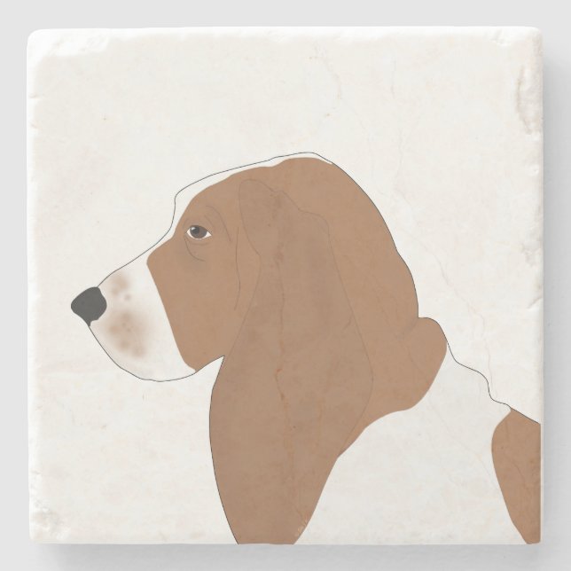 Basset Hound Stone Untersetzer (Vorderseite)