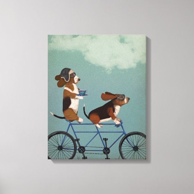 Basset Hound Tandem Leinwanddruck (Vorderseite)