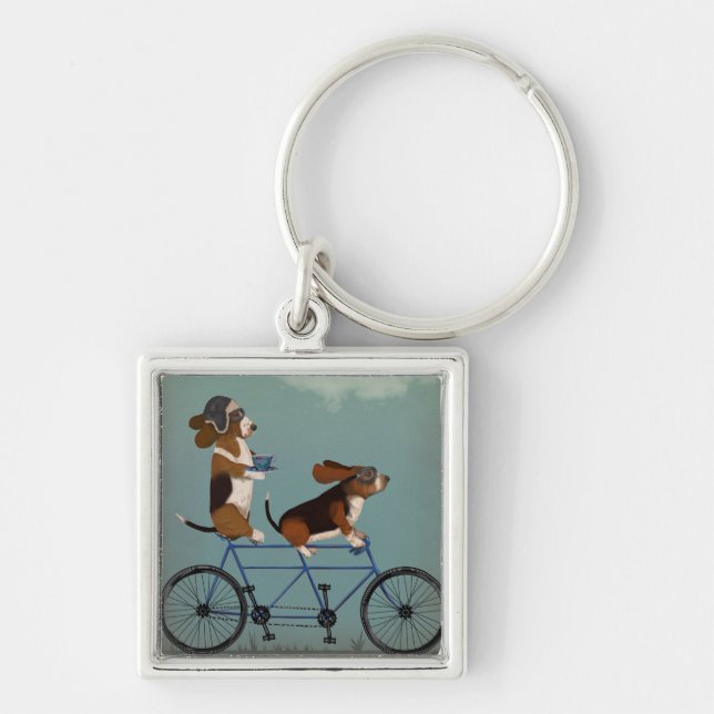 Basset Hound Tandem Schlüsselanhänger (Vorne)
