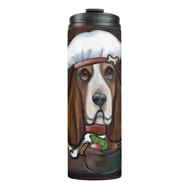 BASSET HOUND THERMOSBECHER (Vorderseite)