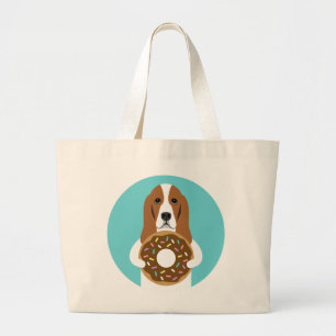 Basset Hound Tote Bag Jumbo Stoffbeutel