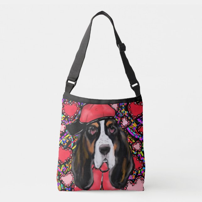 Basset Hound Tragetaschen Mit Langen Trägern (Vorderseite)