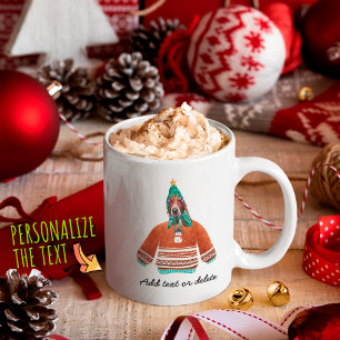 Basset Hound trägt hässlichen Pullover Xmas Hunde Kaffeetasse