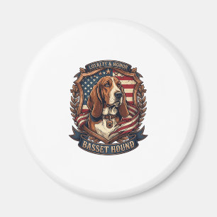Basset Hound Treue Ehre Hund Amerikanische Flagge Magnet