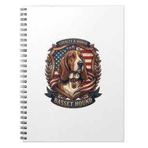 Basset Hound Treue Ehre Hund Amerikanische Flagge Notizblock