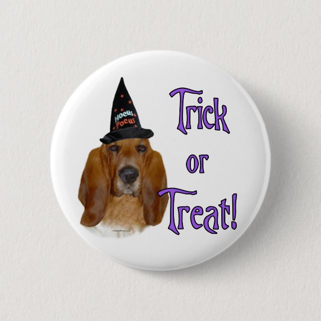 Basset Hound Trick Button (Vorderseite)