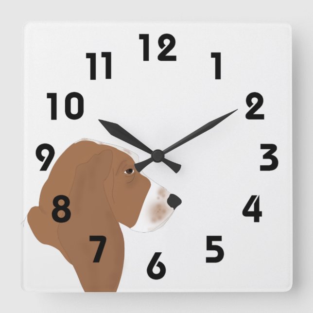 Basset Hound Uhr (Vorderseite)