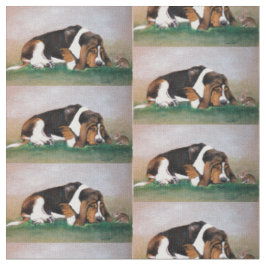 Basset Hound und Bunny Dog Kunststoffe Stoff
