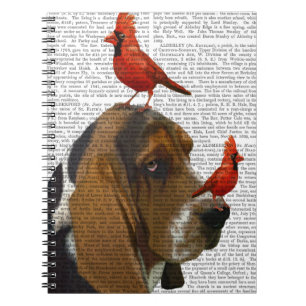 Basset Hound und Vögel Notizblock