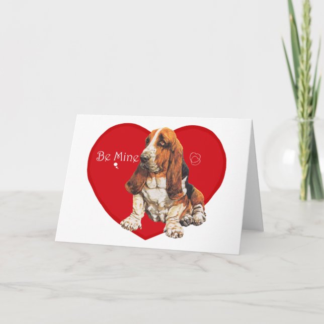Basset Hound Valentine Feiertagskarte (Vorderseite)