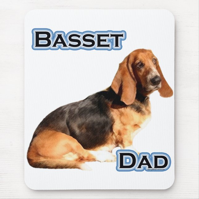 Basset Hound Vater 4 Mousepad (Vorne)