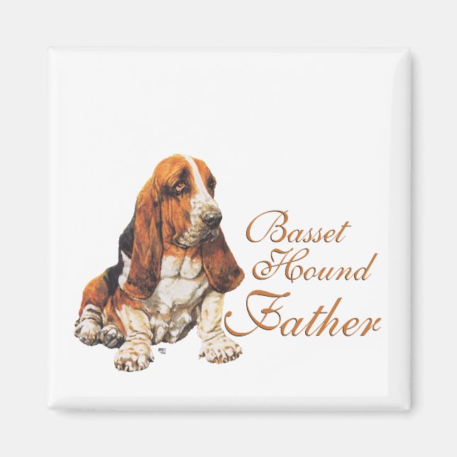 Basset Hound Vatertag Magnet (Vorne)