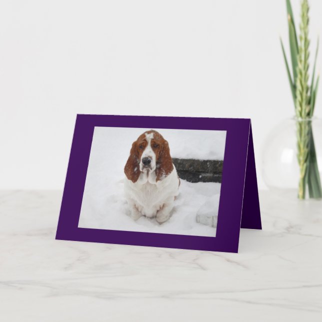 Basset Hound vermisst Sie Grußkarte. Karte (Vorderseite)