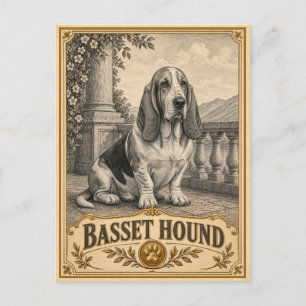 Basset Hound, Vintage-Heritage-Hund Postkarte