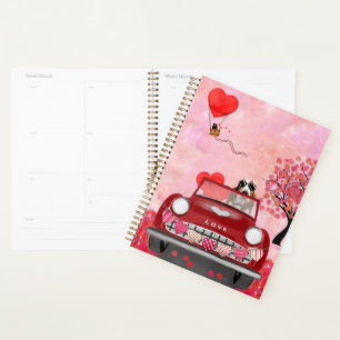 Basset Hound voiture avec les coeurs Valentine's