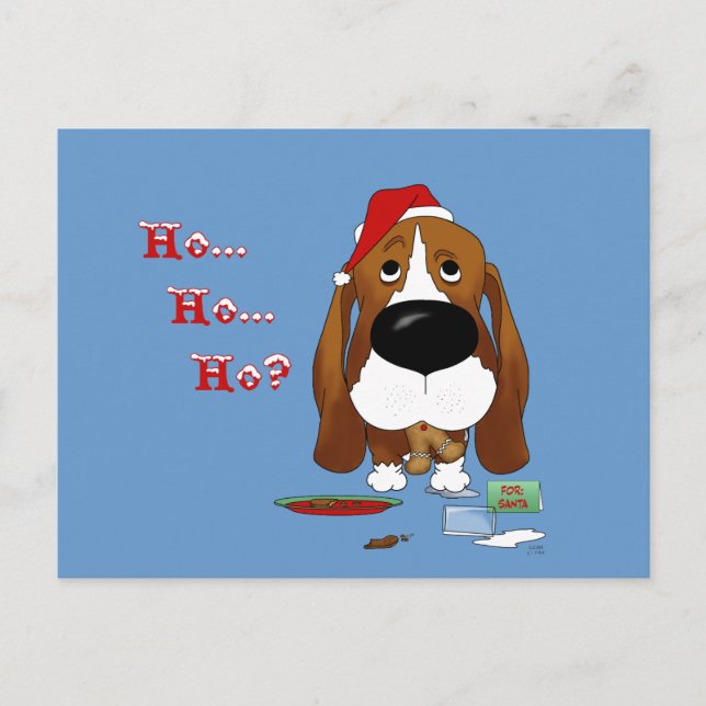 Basset Hound-Weihnachten Feiertagspostkarte (Vorderseite)