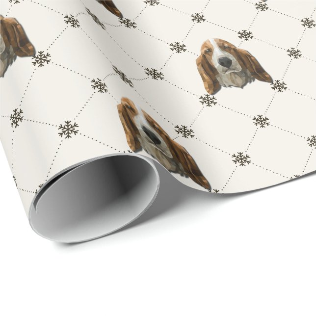 Basset Hound-Weihnachten Geschenkpapier (Rolleneckpunkt)