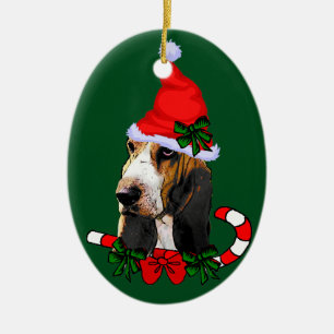 Basset Hound Weihnachten Keramik Ornament