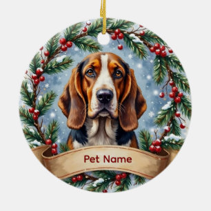 Basset Hound Weihnachten Keramik Ornament