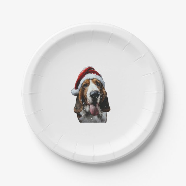 Basset Hound Weihnachten Pappteller (Vorderseite)