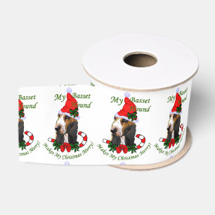 Basset Hound-Weihnachten Ripsband