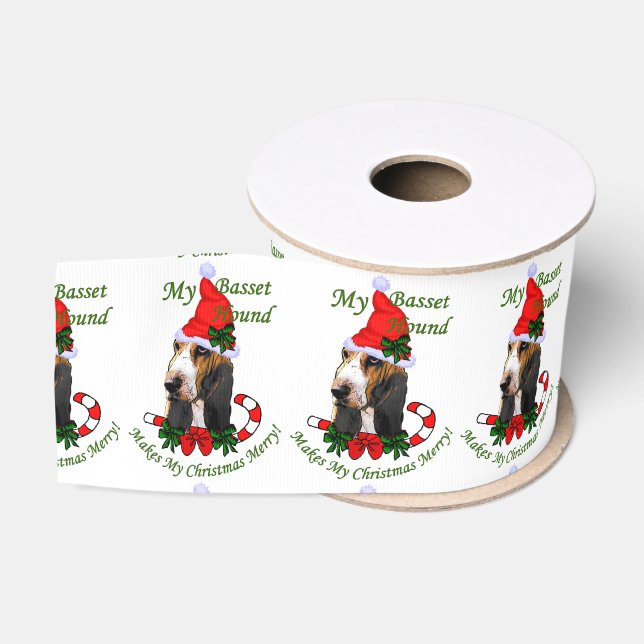 Basset Hound Weihnachten Ripsband (Spule)