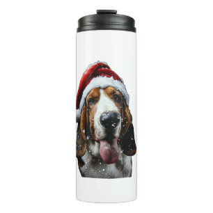 Basset Hound Weihnachten Thermosbecher
