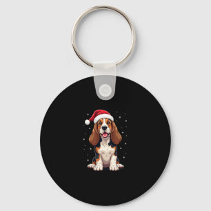 Basset Hound Weihnachts-Tank Schlüsselanhänger