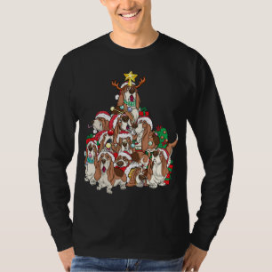 Basset Hound Weihnachtsbaum Dog Santa Xmas T-Shirt