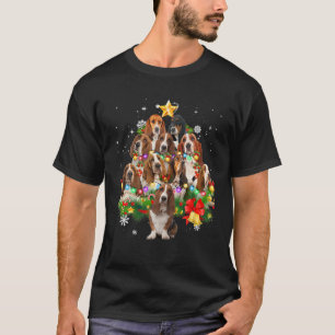 Basset Hound Weihnachtsbaum X-Mas Dekorationen T-Shirt