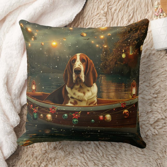 Basset Hound Weihnachtsfest Reise Kissen (Decke)