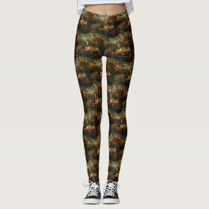 Basset Hound Weihnachtsfest Reise Leggings
