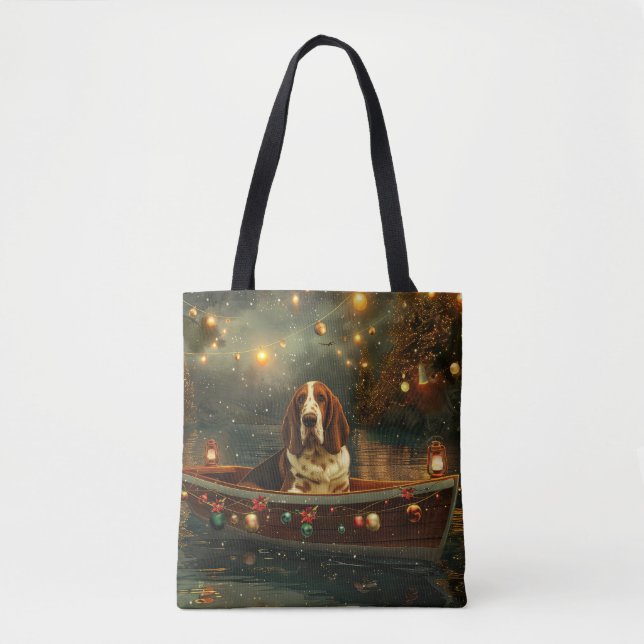 Basset Hound Weihnachtsfest Reise Tasche (Vorderseite)