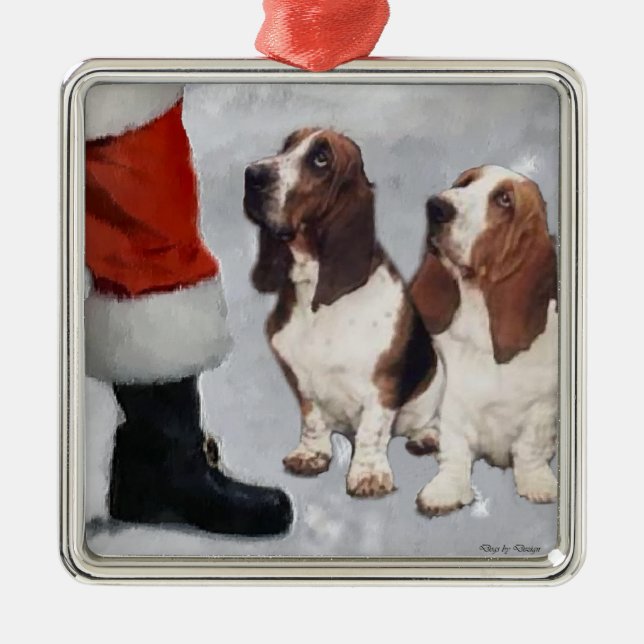 Basset Hound Weihnachtsgeschenke Ornament (Vorne)