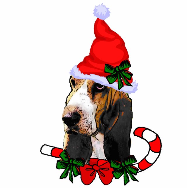 Basset Hound Weihnachtsgeschenke Ornament Fotoskulptur Ornament (Vorne)