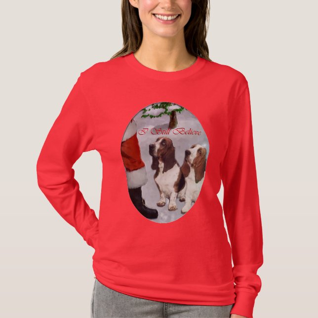Basset Hound Weihnachtsgeschenke T-Shirt (Vorderseite)
