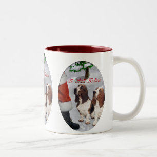 Basset Hound-Weihnachtsgeschenke Zweifarbige Tasse