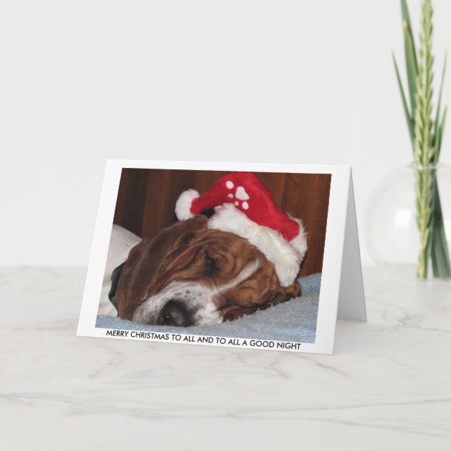 Basset Hound-Weihnachtskarte Feiertagskarte (Vorderseite)