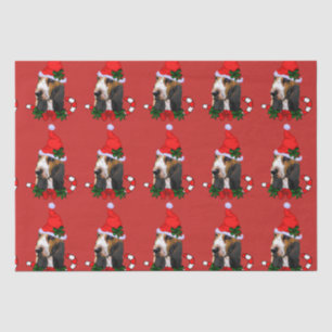Basset Hound Weihnachtsmannmütze Weihnachten Seidenpapier
