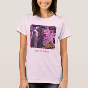 Basset Hound Welpe Blüten Hund Kunst T-Shirt