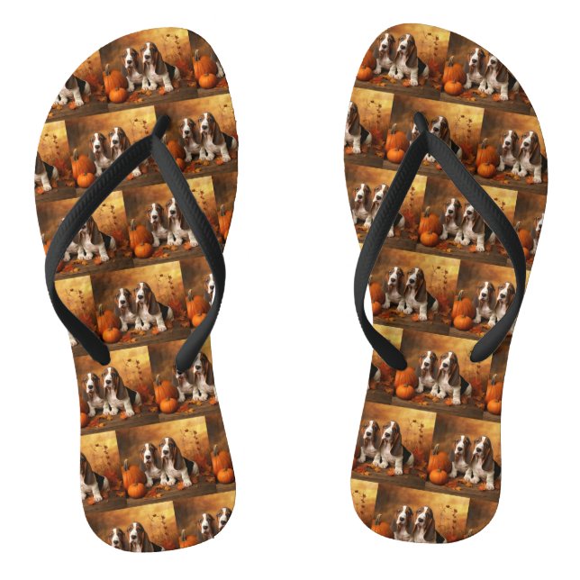 Basset Hound Welpe Herbst Delight Pumpen Flip Flops (Fußbett)