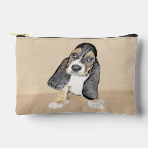 Basset Hound Welpe Malerei dreisfarbige Niedliche Zubehörtasche